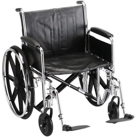 Nova Steel & Vinyl Wheelchair W/Detach Desk Arms & Footrests : 22" Elevating Leg Rests