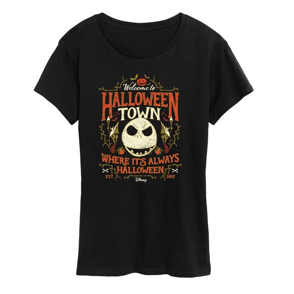 The Nightmare Before Christmas - Halloween Town Sign - Women's Short Sleeve Graphic T-Shirt