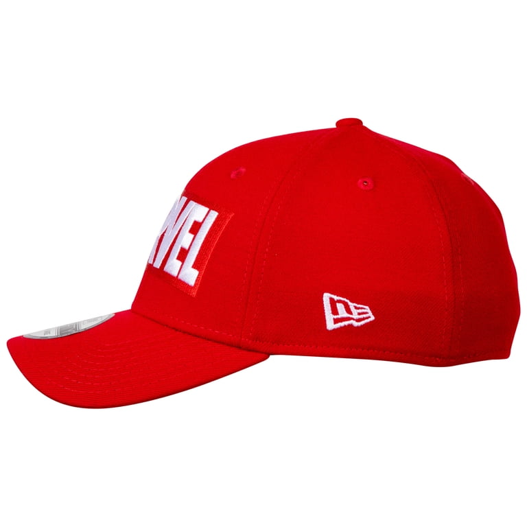 Marvel Brand Logo RED Label New Era 39Thirty Fitted Hat-Large