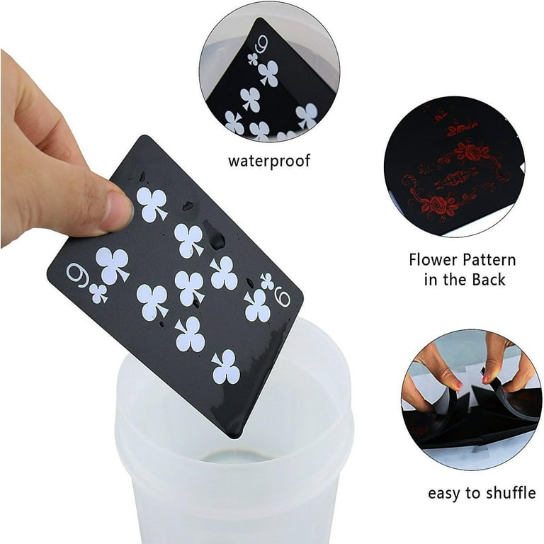 joyoldelf Jeu de Carte Poker Étanches en Plastique Diamond Noir Nouveauté -  Parfait pour la Fête et Le Jeu : : Jouets