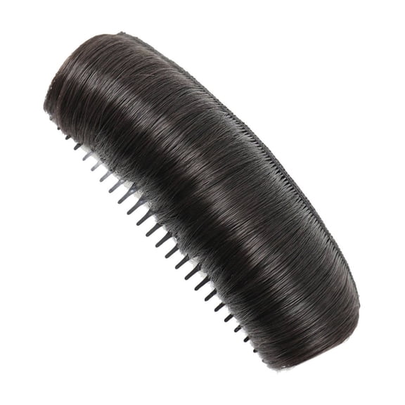 Ljudmp Women's Invisible Fluffy Hair Pad Hair Bun Invisible False Hair Clip Natural Hair Bump Clip for Volume Styling Insert Tool Black A