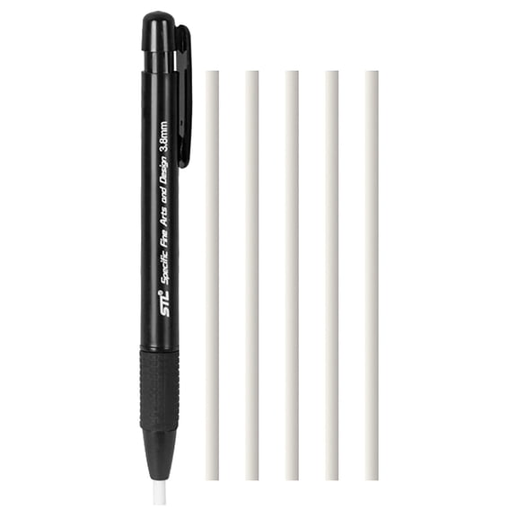 Retractable Mechanical Eraser and 5 Replacement Refills, Mechanical 3.8 mm Pen Style Erasers for Artists Drawing Painting, Adult Office, Classroom, Home