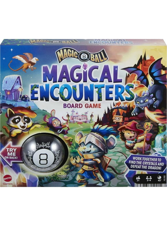 Magic 8 Ball Magical Encounters Board Game for Kids, Cooperative Family Game with Real Magic 8 Ball