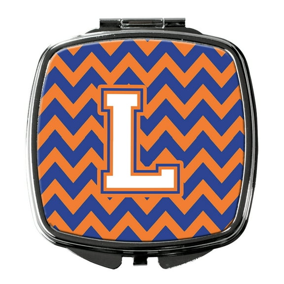 Letter L Chevron Blue and Orange 3 Compact Mirror CJ1060-LSCM