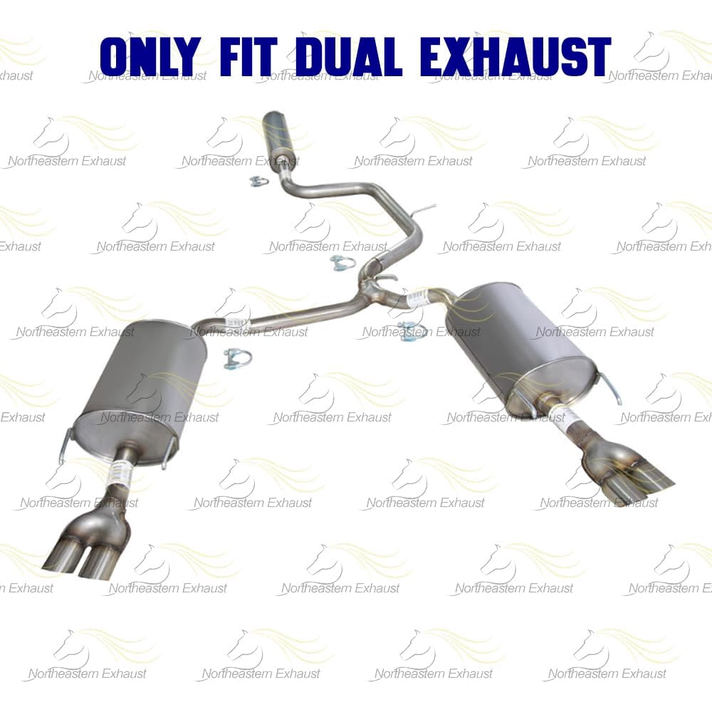 Northeastern Exhaust Resonator, Y-Pipe & Muffler Exhaust System Kit Fits 2003-2008 Pontiac Grand Prix 3.8L - Direct Fit | Stainless Steel | Includes Gaskets, Clamps, Hangers & Bolt Kit