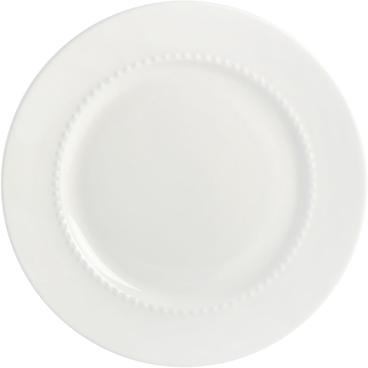 Gibson 9984516RM Elite Embossed Bone China Double Bowl Dinnerware Set, Service for 4 (16pcs), White
