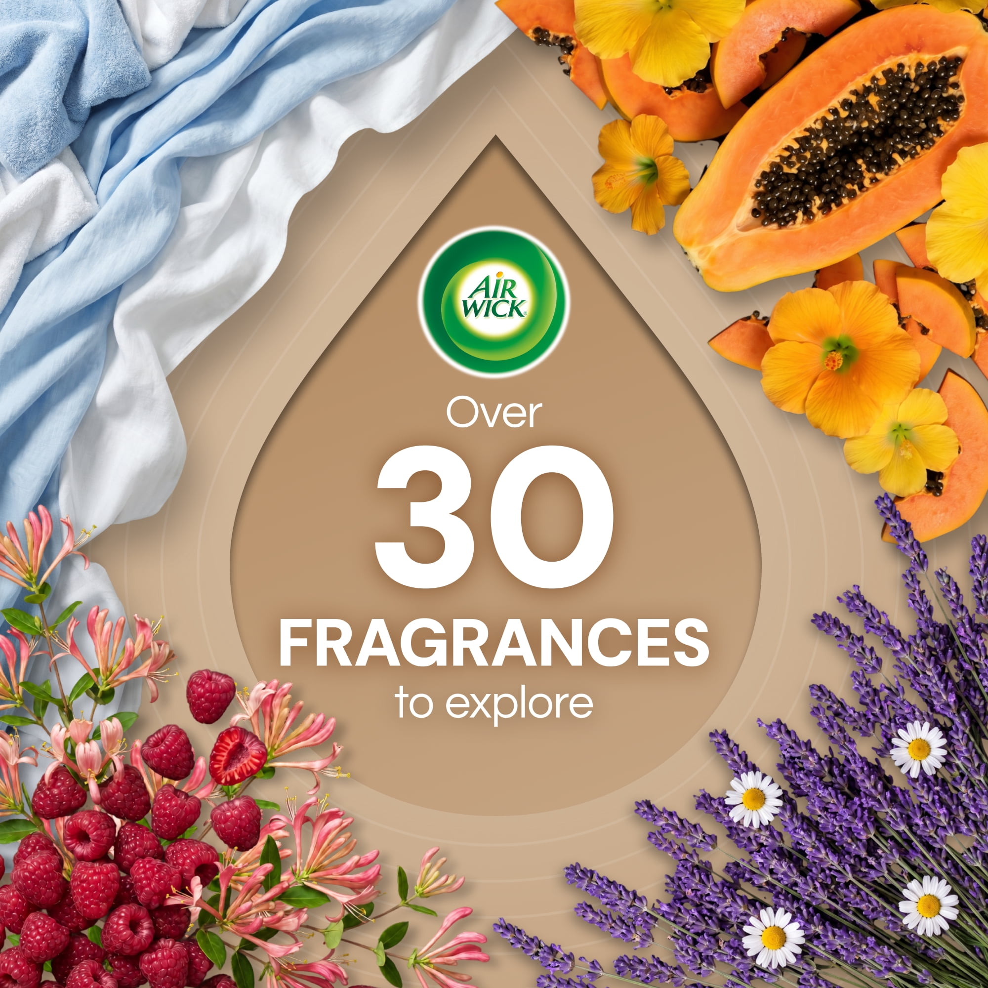 (5 pack) Air Wick Plug-In Scented Oil Warmer Air Freshener Refills, Lavender & Chamomile, 4 Count