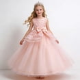 thumbnail image 5 of WPPGONE Girls 3D Flower Applique Tiered Gown Sleeveless Multi Layer Tulle Princess Formal Long Dress Dreamy Wedding Flower Girl First Communion School Evening Party Ball Gown Big Girls Dresses, 5 of 6