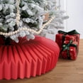 thumbnail image 5 of Guvpev 26 Inch Honeycomb Christmas Tree Collar,Foldable Paper Christmas Tree Ring Modern Tree Base Cover Basket Skirt Collars for Artificial Trees Christmas Holiday Home Decoration(Red), 5 of 13