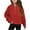 Red, variant on QQAMB Girls Half Zipper Sweatshirts Cute Solid Color Fall Trendy Pullover Crop Tops Teen Girls Long Sleeve Thumb Hole Sweatshirts,150/11Y