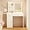 White 31.5", variant on Vanity Desk with Mirror and Lights, 35.43" Large Mirror Makeup Table with Stool, 5 Drawers Dressing Table for Girls and Ladies Bedroom, White and Gold