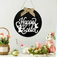 thumbnail image 2 of LSLJS Happy Easter Welcome Door Sign, 12"x12" Rustic Wooden Hanging Wall Plaque Sign with Bow & Bunny Pattern Easter Decorations Bunny Wreaths Door Hanger Spring Decor for Outdoor Front Door Porch, 2 of 8