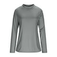 thumbnail image 5 of Womens Blouses Dressy Casual Mock Neck Long Sleeve Tops for Women Lightweight Solid Color Turtleneck Pullover Blouses Base Shirts, 5 of 10