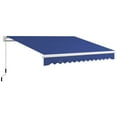 thumbnail image 3 of Outsunny 13' x 8' Manual Retractable Awning Sun Shade Shelter for Patio Deck Yard with UV Protection and Easy Crank Opening, Dark Blue, 3 of 10