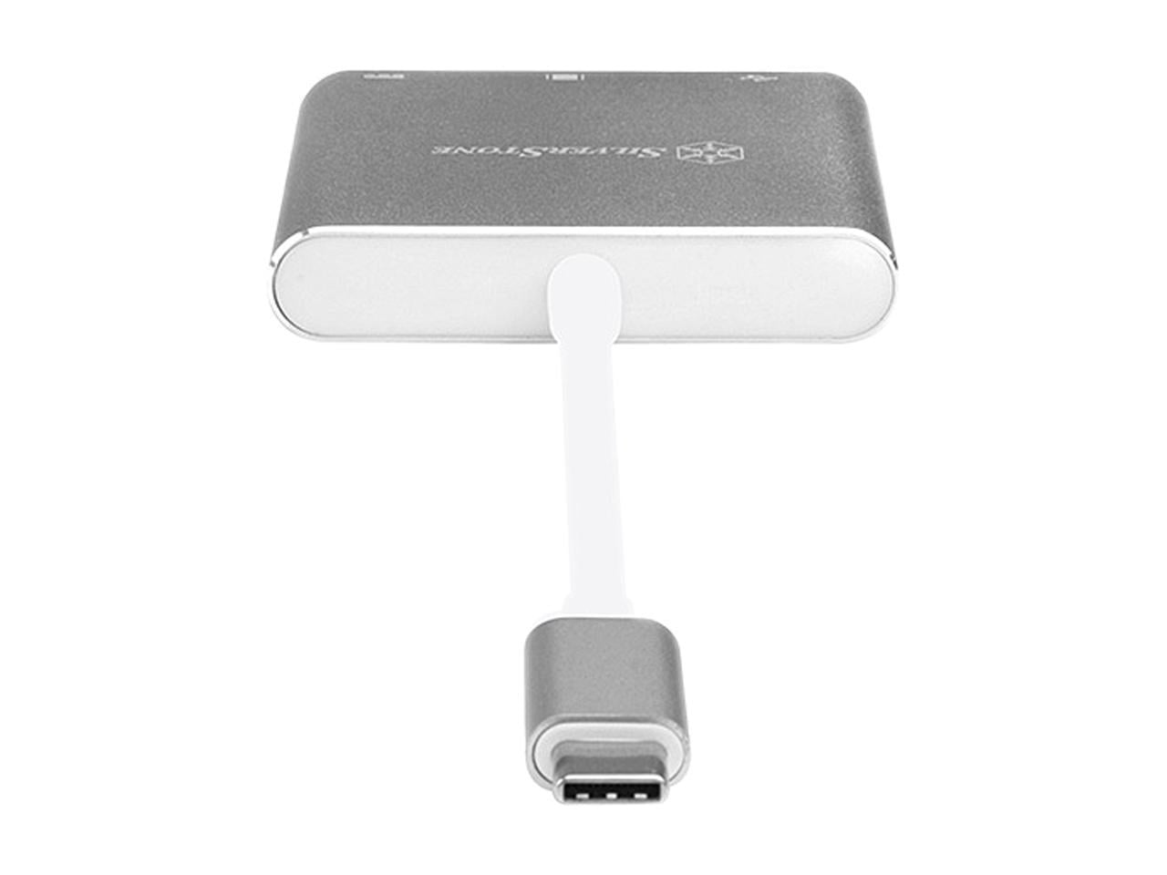SilverStone USB Type-C Multi-purpose Hub with USB Type-A, USB Type-C, and HDMI, Charcoal Gray (EP08C)