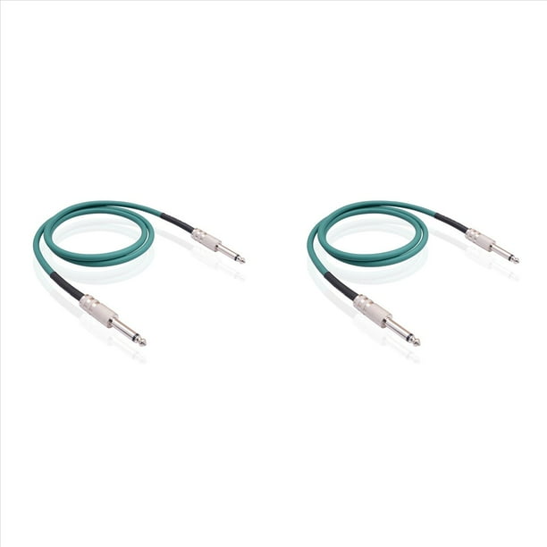 2X Cable para Instrumentos de Guitarra Cable para Guitarra Eléctrica Cable de Conexión con Conector Mono de 6,35 mm para Dispositivo de Audio de , 3 Metros