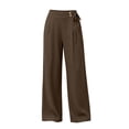 thumbnail image 4 of JYnXIANTI Wide Leg Pants for Women Loose Flowy High Waist Pants Breathable Beach Trousers Travel Outfit with Pockets(Brown,XX-Large), 4 of 7