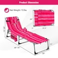thumbnail image 3 of Goplus 2 Pcs Chaise Longue Pliante d'Extérieur à 5 Positions avec Repose-Pieds Réglable Rose, 3 of 8