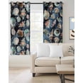 thumbnail image 2 of Navy Blue Coastal Blackout Curtains for Bedroom/Living Room, Thermal Insulated Kitchen Curtains, Summer Beach Conch Shell Nautical Grommet Darkening Window Treatment Drapes 52"x63"x2, 2 of 8