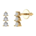 thumbnail image 2 of 0.52Ct Brilliant Round Cut Studs Synthetic Moissanite 14K Yellow Solid Solid Gold Everyday Dainty Earrings Screw Back, 2 of 7