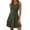 Army Green, variant on Women's Ribbed Knit Sleeveless Mini Dress, Round Neck Henley Button Flare A Line Casual Summer Dress for Daily Wear, Vacation & Party Orange,S