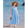 thumbnail image 6 of Arshiner Girls Summer Dress Casual Loose Sleeveless Sundress Flowy Beach Maxi Dresses with Pockets, 6 of 6