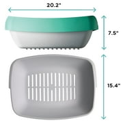 Luuup Litter Box - 3 Sifting Tray Cat Litter Box- Easy to Clean with Non-Stick Coating - Stylish, High-Sided Design with Spill Guard (15.4x20.2x7.5)