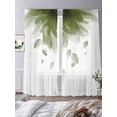 thumbnail image 3 of Modern Sage Green Sheer Curtains 96 Inch Length 2 Panels Set, Gradient Floral Abstract Bohemian White Voile Window Treatment Semi Sheer Long Curtains Drapes for Bedroom/Living Room/Kitchen 52"x96"x2, 3 of 7
