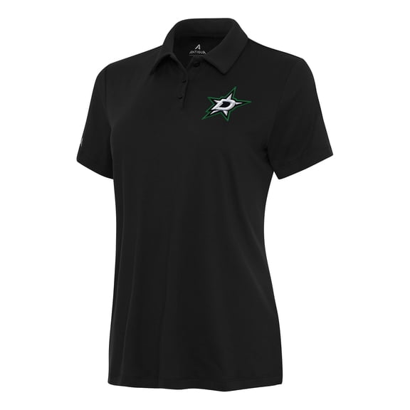 Women's Antigua Black Dallas Stars Reprocess Polo