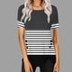 thumbnail image 1 of Fiudx Ofertas Flash Del Día Solo En Línea Blusa Casual de Manga Corta con Estampado de Botones para Mujer, Blusa/Camisa de Cuello Redondo de Manga Corta, 1 of 5