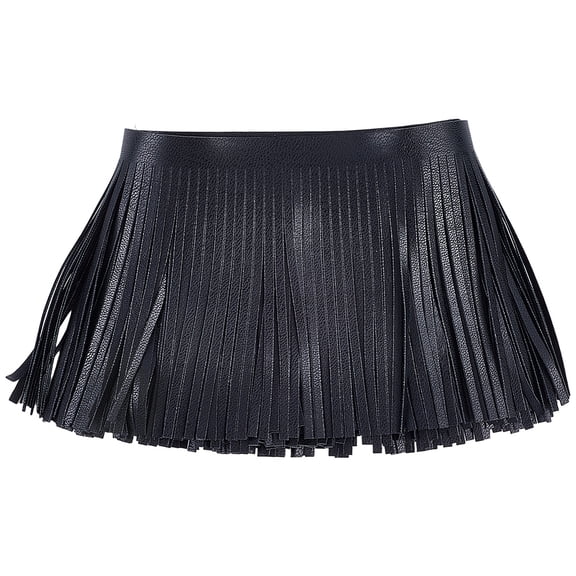 2.19 Yards PU Leather Fringe Lace Trim for Boots 3.94 Inch Double Side Suede Leather Tassel Fringe Trim Ribbon Hem Accessories