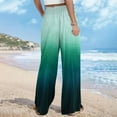 thumbnail image 5 of USNSM Linen Pants for Women 2024 Trendy Tie Dye Casual High Waist Drawstring Pants Loose Fit Lightweight Palazzo Pants Green XL, 5 of 5