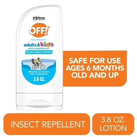 OFF! Insect Repellent Lotion for Adults & Kids, Fragrance-Free Bug Repellent for Everyday Protection from Mosquitoes, 3.8 oz