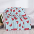 thumbnail image 3 of Uemuo Watermelon Printed Throw Blanket for Couch, Fluffy Fuzzy Blankets for Bed, Sofa, Cozy Flannel Faux Fur Blanket-50"x40", 3 of 6