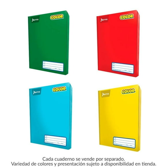 Cuaderno college Norma Color cosido cuadro grande 100 hojas varios colores 1pza