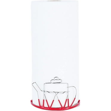 Servette Home Metal Wire Teapot Designed Paper Towel Holder - Red