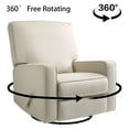 thumbnail image 5 of Harkawon Swivel Rocker Recliner Chair, High Back Glider Recliner with Linen Fabric, Ergonomic Rocke'r Chair for Small Spaces, Nursery & Living Room, Beige, 5 of 8
