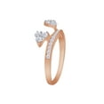 thumbnail image 2 of Round White Cubic Zirconia Three Stone Enhancer Guard Ring 10k Rose Gold Ring Size - 8.5, 2 of 3