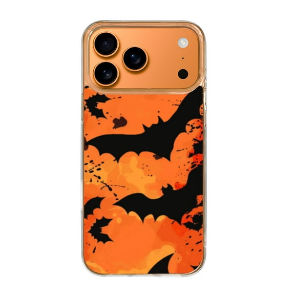 Case For Apple iPhone Air / 17 Pro / 17 Pro Max Series Case, Slim Thin Transparent Flexible Clear TPU Shockproof Phone Case For iPhone 17 Series, Halloween Bat (3)
