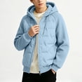 thumbnail image 6 of YUANxueke Boys Zip Up Thickened Coat, Long Sleeve Puffer Jacket with Drawstring Hood, Winter Warm Casual Outerwear, 6 of 7