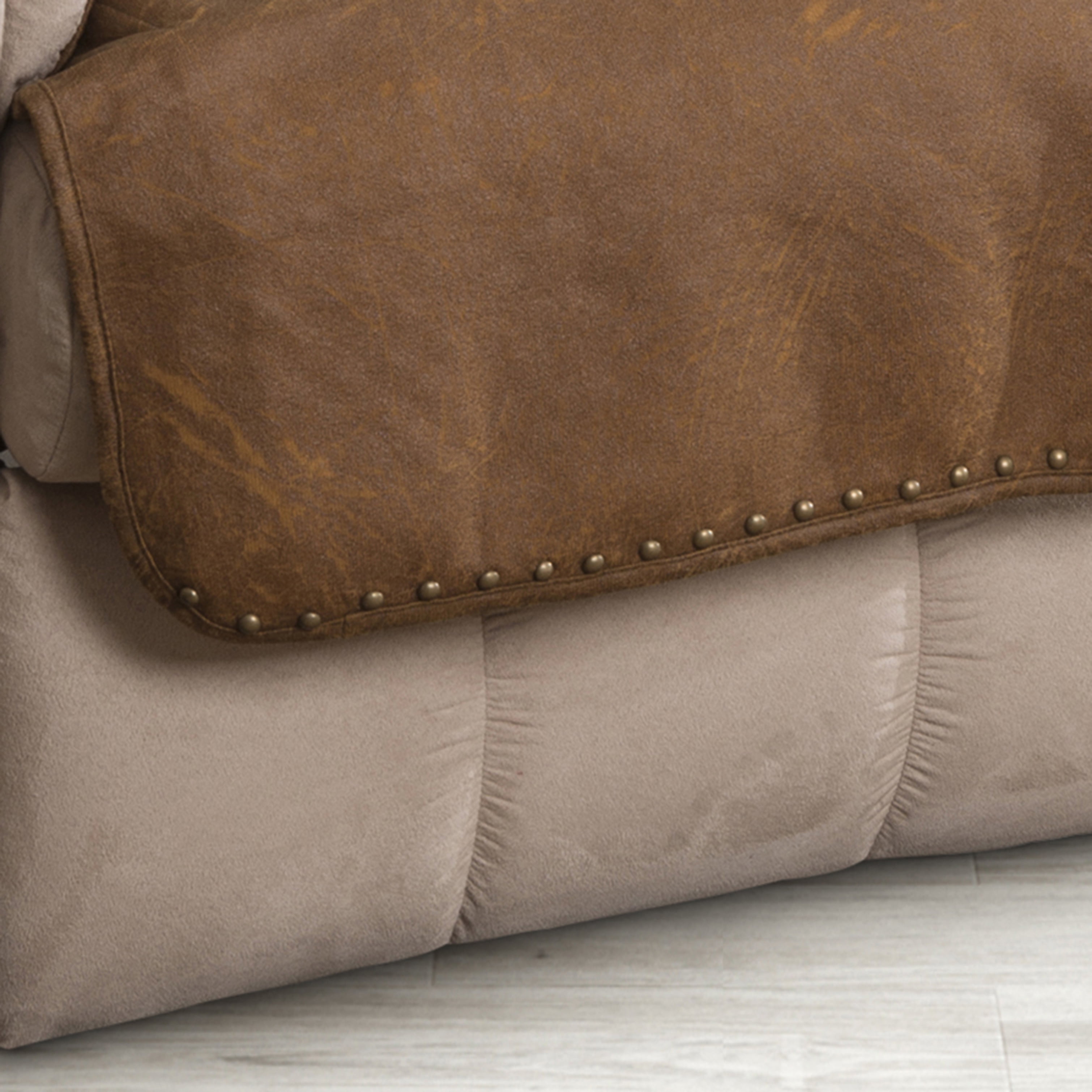 Innovative Textile Solutions 1-Piece Faux Leather Recliner Furniture Cover Slipcover, Cognac