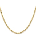 thumbnail image 3 of Diamond2Deal 10K Yellow Gold 3.5 mm Semi-Solid Rope Chain Necklace for Women 16", 3 of 6