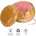 thumbnail image 5 of Wooden Storage Bowl with Lid Weaving Accessories Environmentally Friendly Circular Yarn Bowl for Household, 5 of 5
