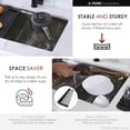 thumbnail image 3 of Stylish Stainless Steel Colander (16 ⅞" x 5 ½"), Black Silicone Drying Rack (16 ¾" x 13 ⅛") & Black Cutting Board (16 ⅞" x 11"), A-918KIT, 3 of 11