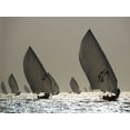 thumbnail image 2 of Haider, Y.  18x14 Gold Ornate Wood Framed with Double Matting Museum Art Print Titled - Sailboat Silhouette, 2 of 4