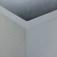thumbnail image 3 of LeisureMod Flora Fiberstone and MGO Clay Planter, Mid-Century Modern Rectangular Planter Pot for Indoor and Outdoor in Grey (24" Height), 3 of 9