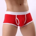 thumbnail image 2 of B91xZ Boxers for Men Seamless Breathable Oversized Men Bulge Pouch Underpants,Red L, 2 of 3
