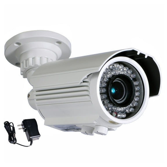 VideoSecu IR Night Vision 42 LEDs Security Camera Built-in Sony CCD Effio 700TVL High Resolution 4-9mm Varifocal with Power Supply A09