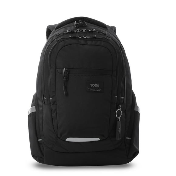 TOTTO Mochila Ergonómica Grande Porta Laptop 13 con Bolsillo Secreto | Escuela - Oficina - Viaje | 1 negro G
