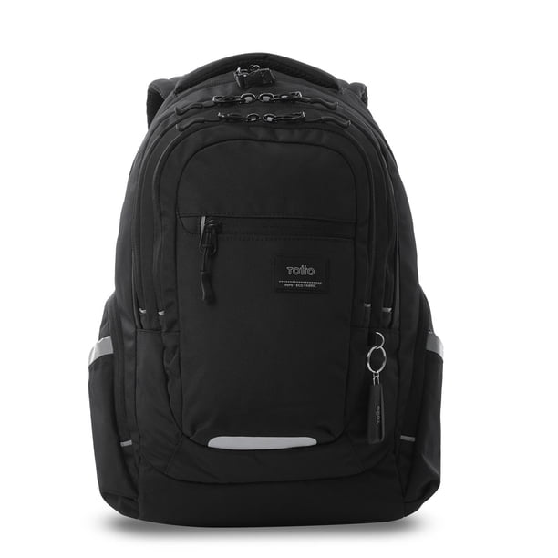 TOTTO Mochila Ergonómica Grande Porta Laptop 13 con Bolsillo Secreto | Escuela - Oficina - Viaje | 1 negro G